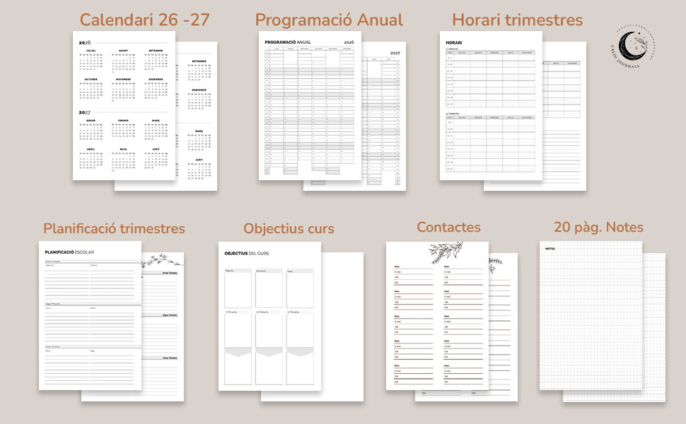 Agenda docent 2026–2027 en català per a mestres i professores